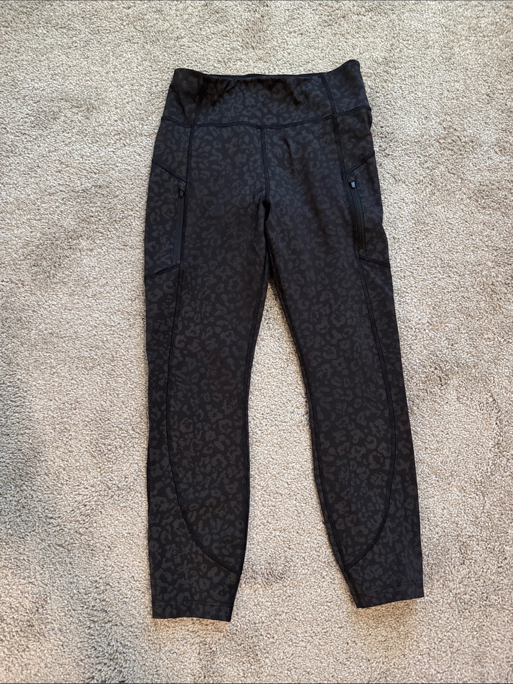 Athleta Black Leopard Print High-Rise Leggings